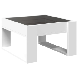 Stolik kawowy z LED Infinity, biały, 50x53x30 cm