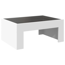 Stolik kawowy z LED Infinity, biały, 70x50x30 cm