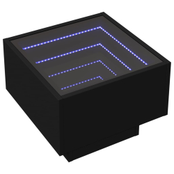 Stolik boczny z LED, czarny, 40x40x30 cm