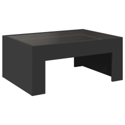 Stolik kawowy z LED Infinity, czarny, 70x50x30 cm