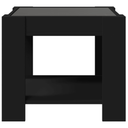 Stolik kawowy z LED, czarny, 53x53x45 cm