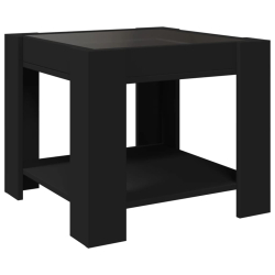 Stolik kawowy z LED, czarny, 53x53x45 cm