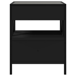 Stolik nocny z LED Infinity, czarny, 40x40x51 cm