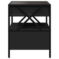 Stolik nocny z LED Infinity, czarny, 40x40x51 cm