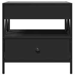 Stolik kawowy z LED Infinity, czarny, 50x50x51 cm