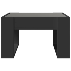 Stolik kawowy z LED Infinity, czarny, 50x53x30 cm