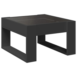 Stolik kawowy z LED Infinity, czarny, 50x53x30 cm