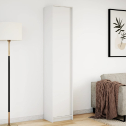 Wysoka szafka z LED, biała, 41,5x32,5x200 cm