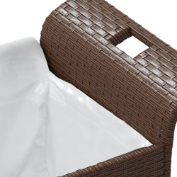 Ławka ogrodowa z poduszką, brązowa, 116x46x57 cm, polirattan