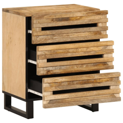 Szafka nocna, 50x34x62 cm, surowe drewno mango