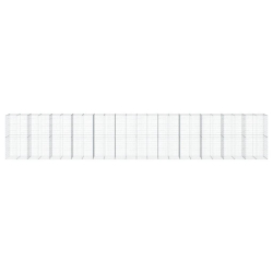 Kosz gabionowy z pokrywą, 1200x100x200 cm, galwanizowane żelazo