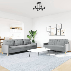 2-cz. komplet wypoczynkowy, jasnoszary, obity tkaniną