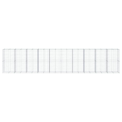 Kosz gabionowy z pokrywą, 1000x100x200 cm, galwanizowane żelazo