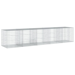 Kosz gabionowy z pokrywą, 500x100x100 cm, galwanizowane żelazo