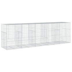 Kosz gabionowy z pokrywą, 500x100x150 cm, galwanizowane żelazo