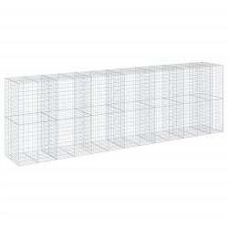 Kosz gabionowy z pokrywą, 650x100x200 cm, galwanizowane żelazo