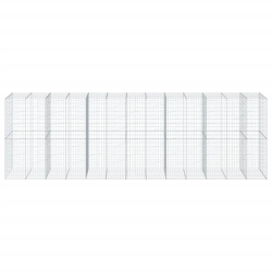 Kosz gabionowy z pokrywą, 650x100x200 cm, galwanizowane żelazo