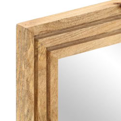 Lustro łazienkowe, 50x70 cm, surowe drewno mango i szkło