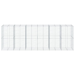 Kosz gabionowy z pokrywą, 600x100x200 cm, galwanizowane żelazo