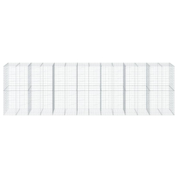 Kosz gabionowy z pokrywą, 700x100x200 cm, galwanizowane żelazo