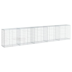 Kosz gabionowy z pokrywą, 500x50x100 cm, galwanizowane żelazo
