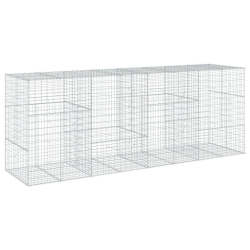 Kosz gabionowy z pokrywą, 400x100x150 cm, galwanizowane żelazo