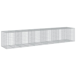 Kosz gabionowy z pokrywą, 550x100x100 cm, galwanizowane żelazo