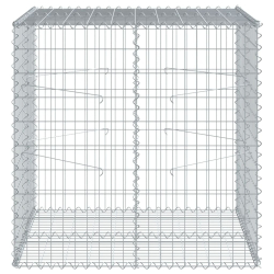 Kosz gabionowy z pokrywą, 100x100x100 cm, galwanizowane żelazo