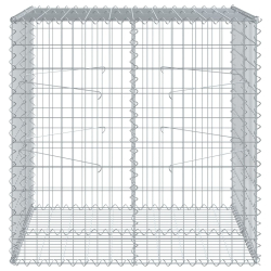 Kosz gabionowy z pokrywą, 100x100x100 cm, galwanizowane żelazo