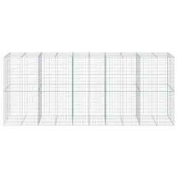 Kosz gabionowy z pokrywą, 500x100x200 cm, galwanizowane żelazo