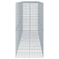 Kosz gabionowy z pokrywą, 500x100x200 cm, galwanizowane żelazo