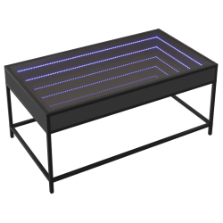 Stolik kawowy z LED Infinity, czarny, 90x50x41 cm