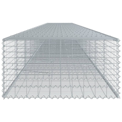 Kosz gabionowy z pokrywą, 1200x100x50 cm, galwanizowane żelazo