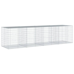 Kosz gabionowy z pokrywą, 400x100x100 cm, galwanizowane żelazo