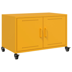 Szafka RTV, musztardowa, 68x39x43,5 cm, stal walcowana na zimno