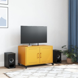 Szafka RTV, musztardowa, 68x39x43,5 cm, stal walcowana na zimno