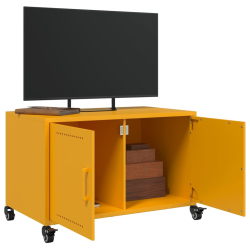 Szafka RTV, musztardowa, 68x39x43,5 cm, stal walcowana na zimno