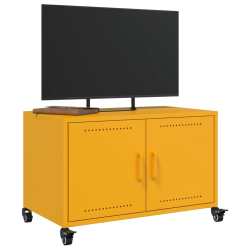 Szafka RTV, musztardowa, 68x39x43,5 cm, stal walcowana na zimno