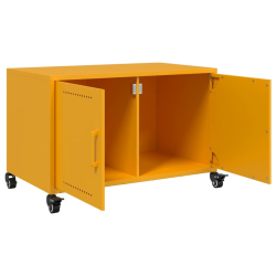 Szafka RTV, musztardowa, 68x39x43,5 cm, stal walcowana na zimno