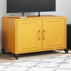 Szafka RTV, musztardowa, 68x39x43,5 cm, stal walcowana na zimno