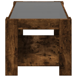 Stolik kawowy z LED, opalany dąb, 93x53x45 cm