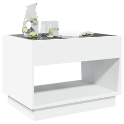 Stolik kawowy z LED Infinity, biały, 70x50x50 cm