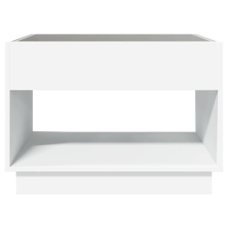 Stolik kawowy z LED Infinity, biały, 70x50x50 cm