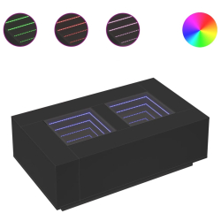 Stolik kawowy z LED Infinity, czarny, 116x69x40 cm