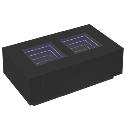 Stolik kawowy z LED Infinity, czarny, 116x69x40 cm