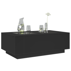 Stolik kawowy z LED Infinity, czarny, 116x69x40 cm