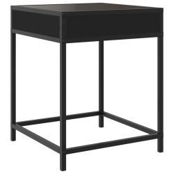 Stolik nocny z LED Infinity, czarny, 40x40x51 cm