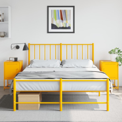 Szafki nocne, 2 szt., musztardowe, 36x39x60,5 cm, stal