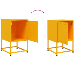 Szafki nocne, 2 szt., musztardowe, 36x39x60,5 cm, stal