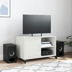 Szafka RTV, biała, 68x39x43,5 cm, stal walcowana na zimno